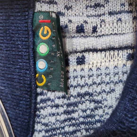 Coogi Australian XL Casmere Silk Pullover Tones of Blue Sweater Vintage 90s - Picture 5 of 12